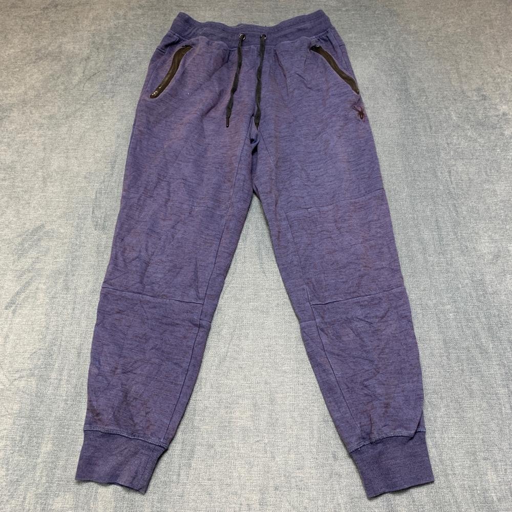 Spyder Active Jogger Pants Mens Medium Heather Purple Cotton Logo Drawstring